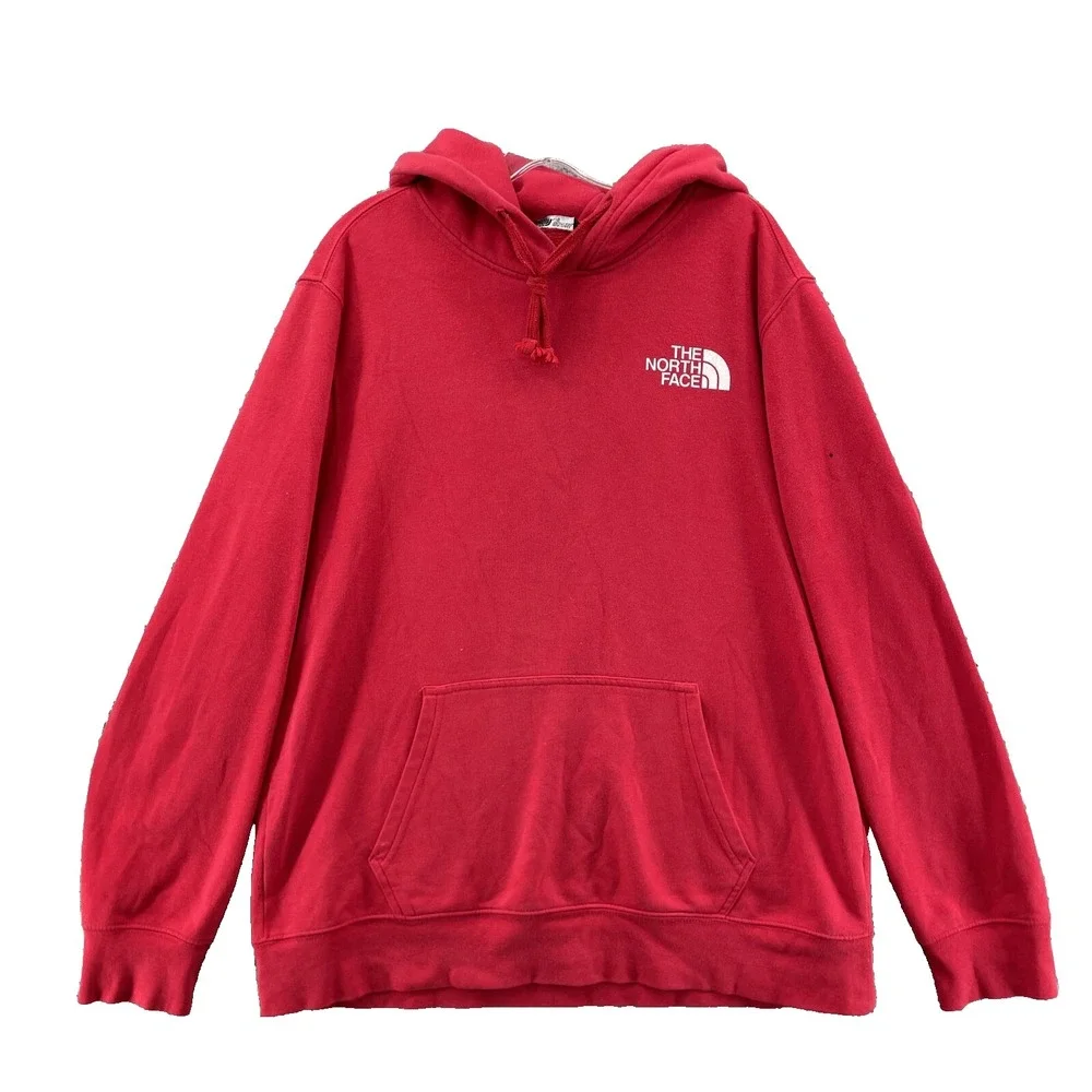 North Face Hoodie Men's‎ Large Red Never Stop Exploring Gorpcore Outdoor Camping